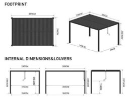 Primrose Living Deluxe Charcoal Veranda With Louvered Shutter Roof 4M X 3M - thumbnail 5