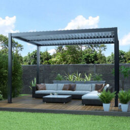 Primrose Living Deluxe Charcoal Veranda With Louvered Shutter Roof 4M X 3M - thumbnail 3