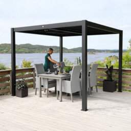Primrose Living Deluxe Charcoal Veranda With Louvered Shutter Roof 4M X 3M - thumbnail 2