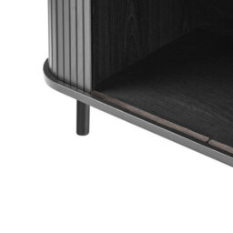 Wyld And Coco Novahome Sideboard Black Mdf With Sliding Doors, W80 X D40 X H60Cm - thumbnail 7