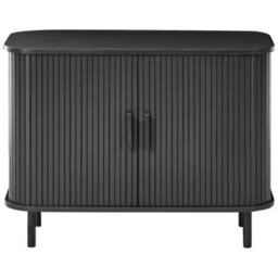 Wyld And Coco Novahome Sideboard Black Mdf With Sliding Doors, W80 X D40 X H60Cm - thumbnail 1