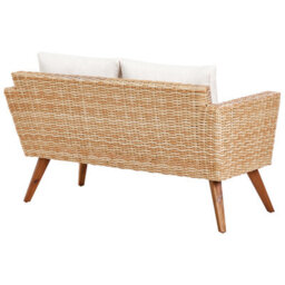 Beliani Garden Lounge Set With Table 4 Seater Vittoria Pe Rattan Off-White - thumbnail 6