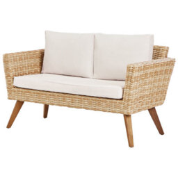 Beliani Garden Lounge Set With Table 4 Seater Vittoria Pe Rattan Off-White - thumbnail 5
