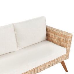 Beliani Garden Lounge Set With Table 4 Seater Vittoria Pe Rattan Off-White - thumbnail 7