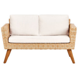 Beliani Garden Lounge Set With Table 4 Seater Vittoria Pe Rattan Off-White - thumbnail 4