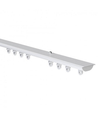White Hidden Ceiling Fix Aluminium Curtain Hanging Track 310Cm