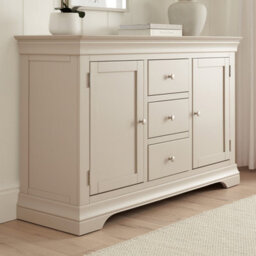 The Furniture Market Wilmslow Dove Grey Painted Large 3 Drawer 2 Door Sideboard - thumbnail 2