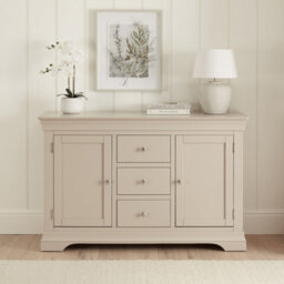 The Furniture Market Wilmslow Dove Grey Painted Large 3 Drawer 2 Door Sideboard - thumbnail 3