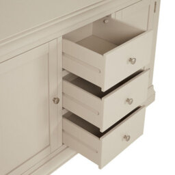 The Furniture Market Wilmslow Dove Grey Painted Large 3 Drawer 2 Door Sideboard - thumbnail 6