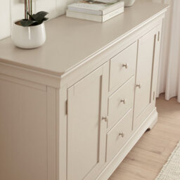 The Furniture Market Wilmslow Dove Grey Painted Large 3 Drawer 2 Door Sideboard - thumbnail 4