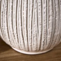 Dibor Modern Bulbous Textured Cream Bedroom Living Room Bedside Table Lamp - thumbnail 4