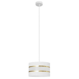 Luminosa Lighting Luminosa Helen Cylindrical Pendant Ceiling Light White, Gold 25Cm - thumbnail 3