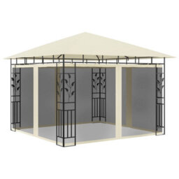 Walplus Gazebo With Mosquito Net 3X3X2.73 M Cream 180 G/ma - thumbnail 1