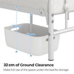 Yaheetech White 5Ft King Metal Bed Frame With Arched Headboard And Footboard - thumbnail 6