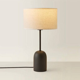 Valuelights Kaiden Dome Table Lamp With Natural Trim Linen Shade And Bulb - thumbnail 4