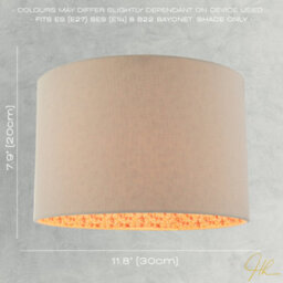 Happy Homewares Cream Linen Lamp Shade With Inner Pink And Red Floral Fabric Lining - thumbnail 6