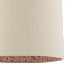 Happy Homewares Cream Linen Lamp Shade With Inner Pink And Red Floral Fabric Lining - thumbnail 4