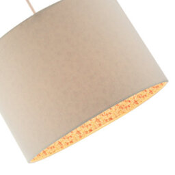 Happy Homewares Cream Linen Lamp Shade With Inner Pink And Red Floral Fabric Lining - thumbnail 3