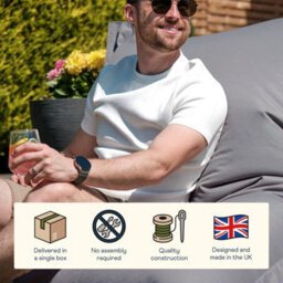 Icon Giant Indoor Outdoor Bean Bag Floor Cushion Grey - thumbnail 3