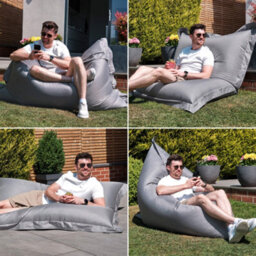 Icon Giant Indoor Outdoor Bean Bag Floor Cushion Grey - thumbnail 2