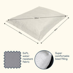 Icon Giant Indoor Outdoor Bean Bag Floor Cushion Grey - thumbnail 6
