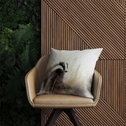Warren Reed Designer Badger Watercolour Outdoor Cushion 45Cm X 45Cm - thumbnail 2
