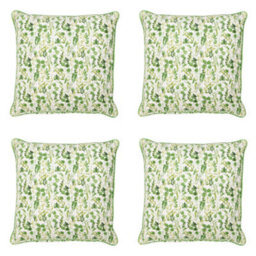 Dibor Set Of 4 Large Green Leaf Print Indoor Furniture Sofa & Chair Cushions - thumbnail 1