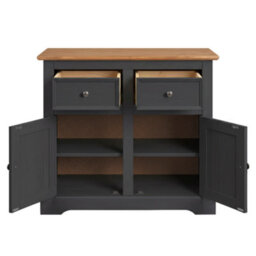 Mercers Furniture Country Charcoal 2 Door 2 Drawer Sideboard Cabinet Cupboard Dark Grey Solid Wood Pine Wooden - thumbnail 6