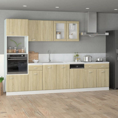Berkfield 7 Piece Kitchen Cabinet Set Sonoma Oak Engineered Wood - image 1
