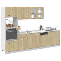 Berkfield 7 Piece Kitchen Cabinet Set Sonoma Oak Engineered Wood - thumbnail 3
