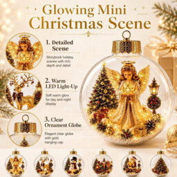 CLEFFNS 6Pcs Glowing Christmas Story Ornament, Light Up Christmas Balls Holiday Scene Hanging Decor Christmas Ornament For Tree Mantel - thumbnail 4