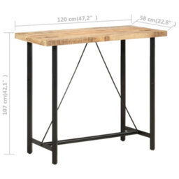 Berkfield Industrial Bar Table 120X58X107 Cm Rough Mango Wood - thumbnail 7