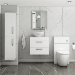 Royal Bathrooms 600mm Wall Hung Vanity Unit 2 Drawer Gloss White - Storage Cabinet - thumbnail 2