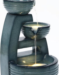 Garden Gear Serenity Tiered Ceramic Effect Water Feature With Led Lights Self-Contained Indoor Outdoor Fountain Relaxing Cascading Water - thumbnail 4
