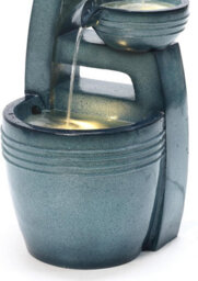 Garden Gear Serenity Tiered Ceramic Effect Water Feature With Led Lights Self-Contained Indoor Outdoor Fountain Relaxing Cascading Water - thumbnail 3