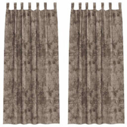 Berkfield Curtain With Curtains 2 Pcs Cappuccino 260 X 140 Cm Velvet - thumbnail 2