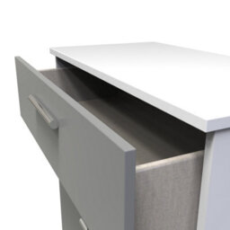 Trent 4 Drawer Deep Chest In Dusk Grey & White (Ready Assembled) - thumbnail 5