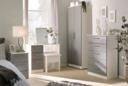 Trent 4 Drawer Deep Chest In Dusk Grey & White (Ready Assembled) - thumbnail 6