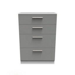 Trent 4 Drawer Deep Chest In Dusk Grey & White (Ready Assembled) - thumbnail 1