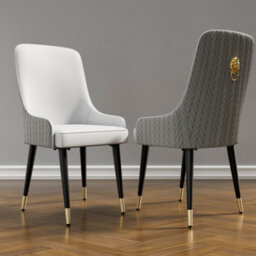 Fativo Dining Chair Set Of 2 Leather Chairs Modern Solid Metal Frame Chairs Living Room,  Grey,  43.5L X 43.5W X 90H Cm - thumbnail 7