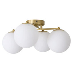 Thehotsale Modern 4 Round Glass Shades Led Ceiling Light With Metal Gold Fixture 42Cm - thumbnail 1