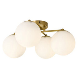 Thehotsale Modern 4 Round Glass Shades Led Ceiling Light With Metal Gold Fixture 42Cm - thumbnail 2