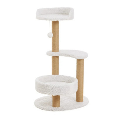 Cat Tree 3 Tier Kitten Scratching Post Multilevel Climbing Tower Activity Centre - image 1