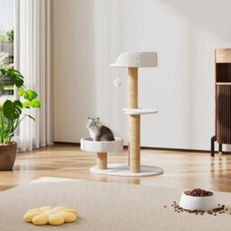 Cat Tree 3 Tier Kitten Scratching Post Multilevel Climbing Tower Activity Centre - thumbnail 6