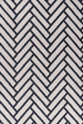 The Rugs Loft Navy And Ivory Herringbone Living Room Area Rug And Runners Soft Pile - thumbnail 2
