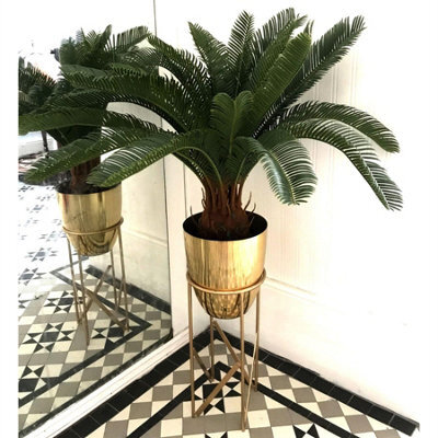 Leaf 110Cm Artificial Cycas Palm With Planter And Stand