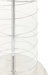 Orsina Glass Cylinder Table Lamp, Chrome Spiral Base With Black Linen Shade, Modern Monochrome Table Light - thumbnail 3
