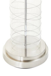 Orsina Glass Cylinder Table Lamp, Chrome Spiral Base With Black Linen Shade, Modern Monochrome Table Light - thumbnail 5