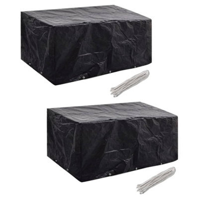 Walplus Outdoor Garden Furniture Covers 2Pcs 6 Person Poly Rattan 240X140Cm - image 1