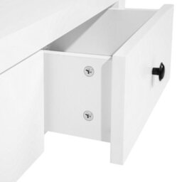 Wyld And Coco 61 Inch White Tv Stand Rustic 3 Drawers With Cable Management - thumbnail 9